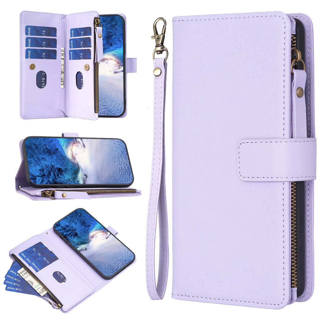 BF Style-19 for Samsung Galaxy A73 5G Anti-fingerprint Wallet Case Stand Zippered PU Leather Shell Cover BF Style-19 for Samsung Galaxy A73 5G Anti-fingerprint Wallet Case Stand Zippered PU Leather Shell Cover